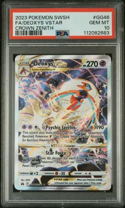 2023 POKEMON SWORD & SHIELD CROWN ZENITH #GG46 FULL ART/DEOXYS VSTAR PSA 10 - Image 1