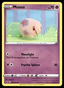 Munna 087/202 Common Sword & Shield Pokemon Asako Ito NM - Image 1