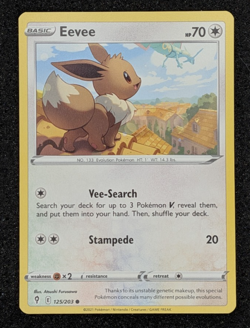 Eevee 125/203 - SWSH07: Evolving Skies Pokemon TCG Rayquaza Cameo LOT x2 - Image 2