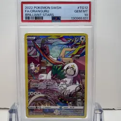2022 POKEMON SWORD & SHIELD BRILLIANT STARS #TG12 FULL ART/ORANGURU - PSA 10 - Image 1