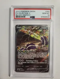 2022 Pokemon Skuntank V 181/195 Silver Tempest Alternate Art PSA 10 GEM MINT - Image 1