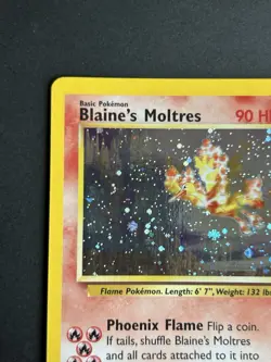 Pokemon TCG Blaine's Moltres 001/132 Gym Heroes Holo LP - Image 4