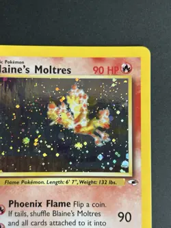 Pokemon TCG Blaine's Moltres 001/132 Gym Heroes Holo LP - Image 5
