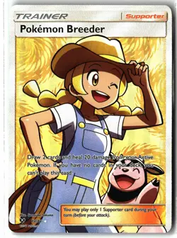 Pokemon Breeder ⭐ 73/73 Holo Ultra Rare Shining Legends 2017 Pokemon NM - Image 1