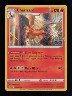 Charizard Holo Rare Pokemon GO 010/078 LP - Image 1