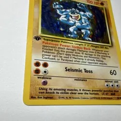 Pokemon TCG Machamp Base Set first edit iHolo Rare 8/102 100 HP 1999 English - Image 2
