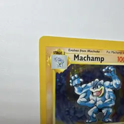 Pokemon TCG Machamp Base Set first edit iHolo Rare 8/102 100 HP 1999 English - Image 3