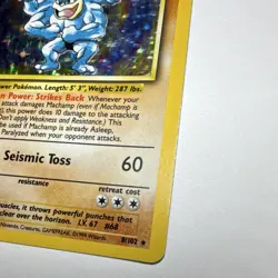 Pokemon TCG Machamp Base Set first edit iHolo Rare 8/102 100 HP 1999 English - Image 5