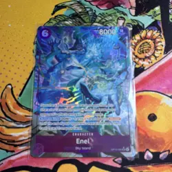 One Piece CCG Enel OP15-060 Character Card Holo 8000 Power Cost 6 Sky Island - Image 1