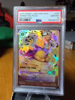 2025 DISNEY LORCANA EN 9-FABLED #227 WINNIE THE POOH ENCHANTED PSA 10 - Image 2