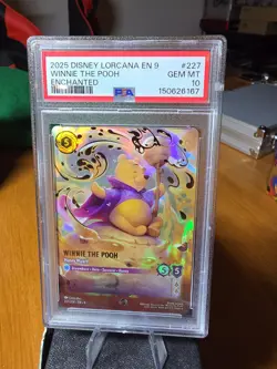 2025 DISNEY LORCANA EN 9-FABLED #227 WINNIE THE POOH ENCHANTED PSA 10 - Image 5