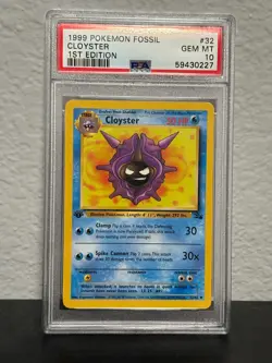 1999 Pokemon Fossil Cloyster 32/62 Uncommon 1st Edition PSA 10 Gem MT - Image 1