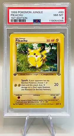 Pokemon 1st EDITION Pikachu #60/64 - 1999 Jungle Set - PSA 8 (NM-MT) Condition! - Image 1