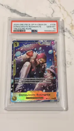 2026 One Piece Op14-108 Eb04 Donquixote Rosinante Treasure Rare PSA 10 #108 - Image 1