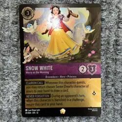 Disney Lorcana Wilds Unknown Snow White Merry As The Morning 37/204 Foil Legend - Image 2