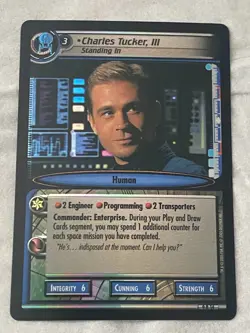 Star Trek CCG 2E CHARLES TUCKER, III "Standing In" Foil Card (NM) - Image 1