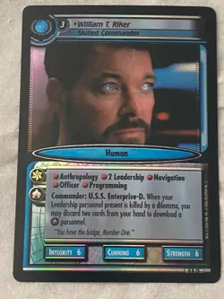 Star Trek CCG 2E WILLIAM T. RIKER "Skilled Commander" Foil Card (NM) - Image 1