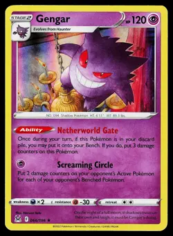 Gengar 066/196 Holo Rare - SWSH11: Lost Origin Pokemon Card (MP) - Image 1