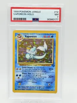Vaporeon 12/64 Holo Jungle PSA 7 Pokemon Card - Image 1