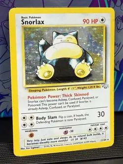 Pokemon TCG Snorlax Jungle 11/64 Holo MP Jungle set Holo Fossil Stamp - Image 1