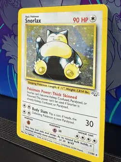 Pokemon TCG Snorlax Jungle 11/64 Holo MP Jungle set Holo Fossil Stamp - Image 2