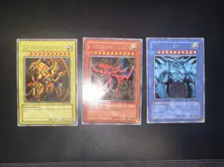 YMA, JMP, DOD Yugioh Egyptian God Cards Lot - Image 1