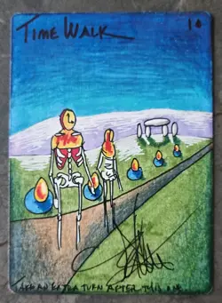 MTG Magic - Amy Weber - Time Walk Sketch on Magic card - Image 1