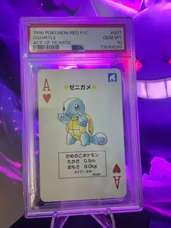 Squirtle PSA 10 Pokemon Red Playing Card #007 Ace of Hearts Poker Charizard - Image 1