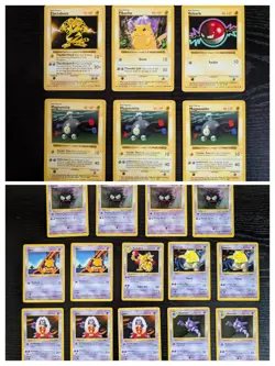 Pokemon Base Set SHADOWLESS Lot: Electric + Psychic 20 Cards (Pikachu, Kadabra) - Image 1