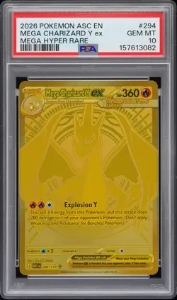 2026 POKEMON ASC EN-ASCENDED HEROES MEGA HYPER RARE MEGA CHARIZARD Y EX PSA 10 - Image 1