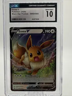 GEM MINT- 2020 POKEMON V POWERS TINS BLACK STAR PROMO EEVEE V SWSH065 CGC 10 - Image 1