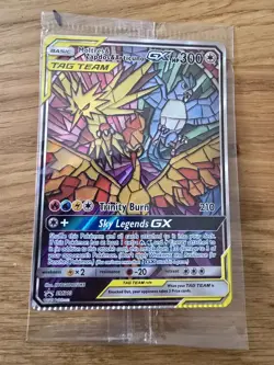 Pokemon TCG Moltres Zapdos & Articuno GX Hidden Fates SM210 Sealed Crimp Error - Image 1