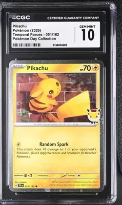 Pikachu (Pokemon Day 2026) 051/162 - GEM MINT 10! - VERY RARE!! - Image 1