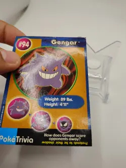 Gengar Pokemon Poketrivia MewTwo Movie Card Burger King Vintage (Crease) - Image 4