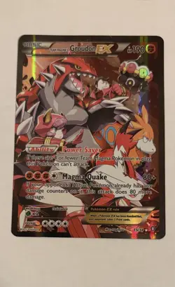 Pokemon TCG Team Magma’s Groudon EX 15/34 – Vintage Holo – Moderately Played - Image 1