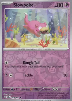 Slowpoke 57/142 Reverse Holo Pokemon Stellar Crown Common NM - Image 1