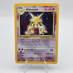 Alakazam Base Set 1/102 Holo Rare Pokemon TCG Vintage WoTC – LP+ - Image 2
