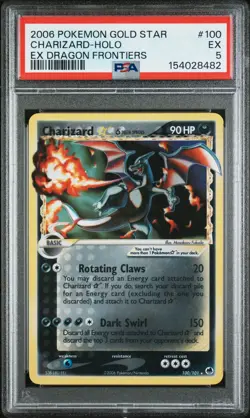 2006 POKEMON EX DRAGON FRONTIERS GOLD STAR #100 CHARIZARD-HOLO PSA 5 - Image 1