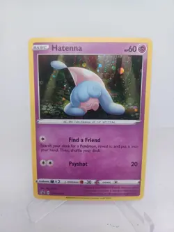 Pokemon TCG Hatenna SWSH040 Sword & Shield Black Star Promo Cosmos Holo * SWIRL - Image 1