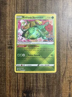 Radiant Venusaur 004/078 Holo Radiant Rare Pokemon GO 2022 Pokemon NM - Image 1