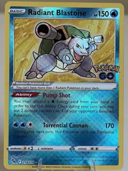 Radiant Blastoise 018/078 Pokemon GO Holo Near Mint - Image 3