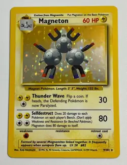 **** Pokemon Magneton 9/102 Base Set Holo Rare Vintage WOTC NM/LP - Image 1
