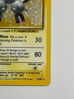 **** Pokemon Magneton 9/102 Base Set Holo Rare Vintage WOTC NM/LP - Image 5