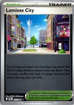 077/088 Lumiose City Reverse Holo Pokemon TCG Perfect Order English NM - Image 1
