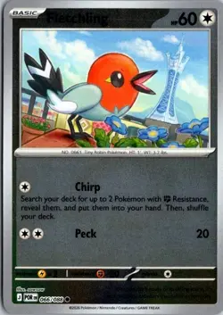 066/088 Fletchling Reverse Holo Pokemon TCG Perfect Order English NM - Image 1