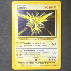 Pokemon Zapdos Base Set 016/102 Holo Rare English 90 HP Basic Ken Sugimori - Image 1