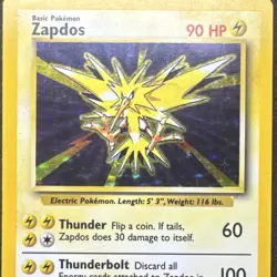 Pokemon Zapdos Base Set 016/102 Holo Rare English 90 HP Basic Ken Sugimori - Image 3