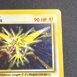Pokemon Zapdos Base Set 016/102 Holo Rare English 90 HP Basic Ken Sugimori - Image 5