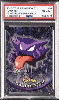 2000 TOPPS POKEMON TV ANIMATION SERIES 2 FOIL #93 HAUNTER PSA 10 - Image 1