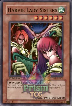 1st Ed Harpie Lady Sisters SD8-EN007 Yugioh - Image 1